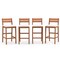 Costway Outdoor Wood Barstools Eucalyptus Wood Bar Height Chairs Cushioned Seat